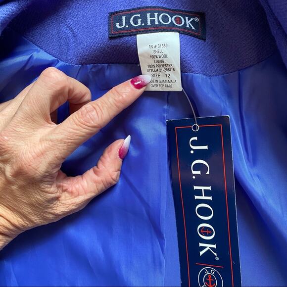 J.G. Hook Collarless Purple Wool Jacket - Picture 8 of 16